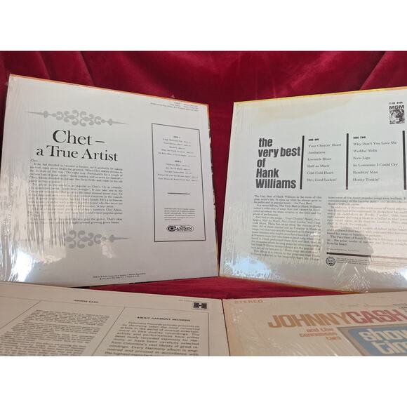Johnny Cash, Hank Williams & Chet Atkins Country Vinyl LP Lot Of 4- VG+/EX - Picture 7 of 10